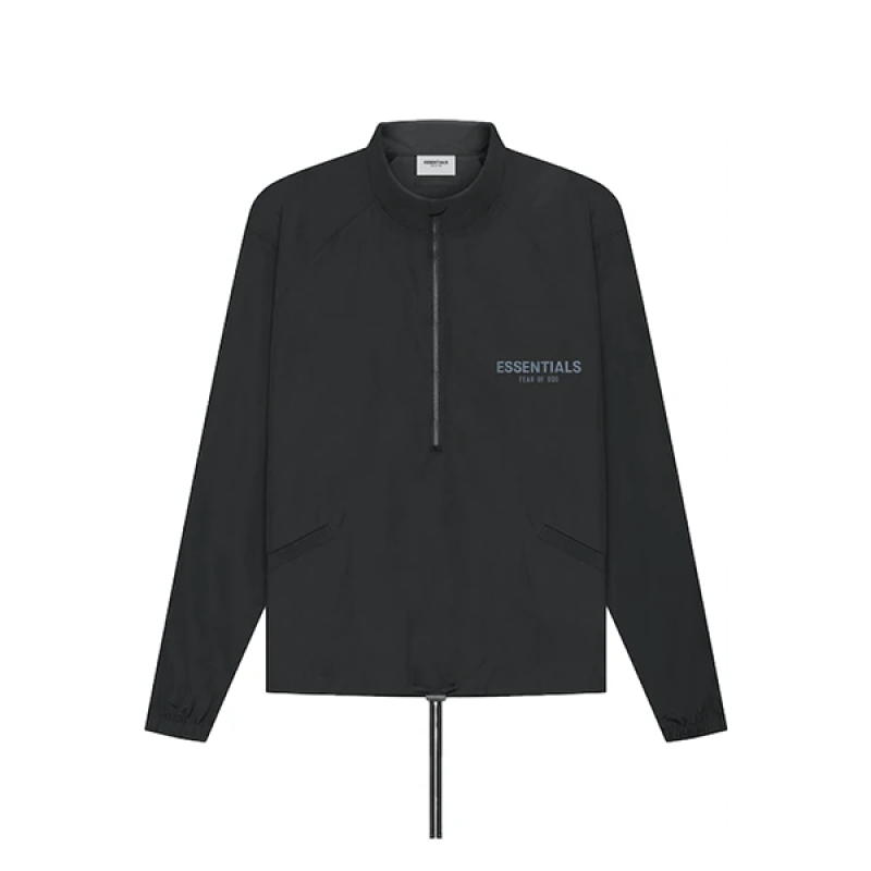 Essentials pure black half-zip jacket