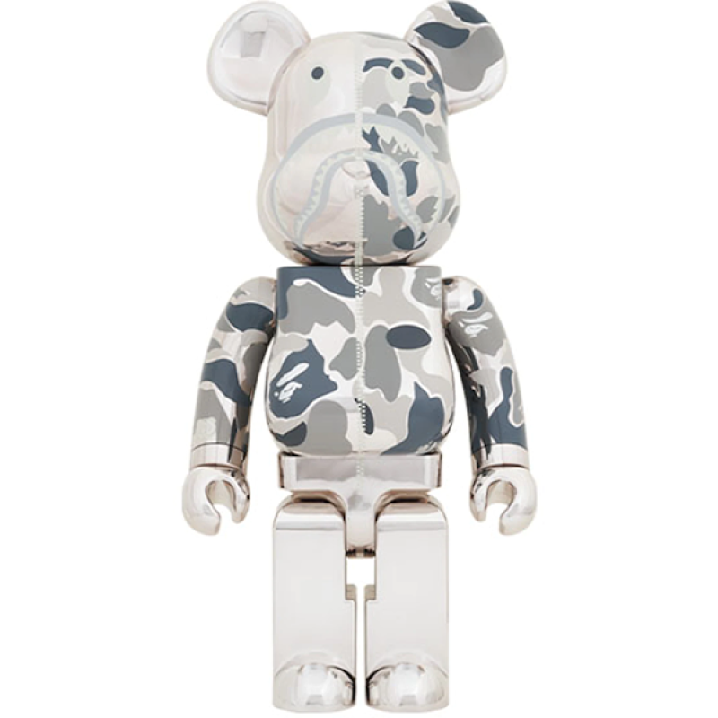 Be@rbrick Camo Shark 電鍍銀鯊